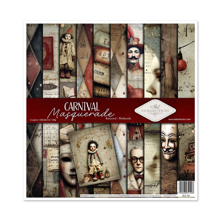 SLS-103 - conjunto de 11 peças 310x320mm/12,2x12,6 pol - Máscara de Carnaval por atacado de ITD Collection