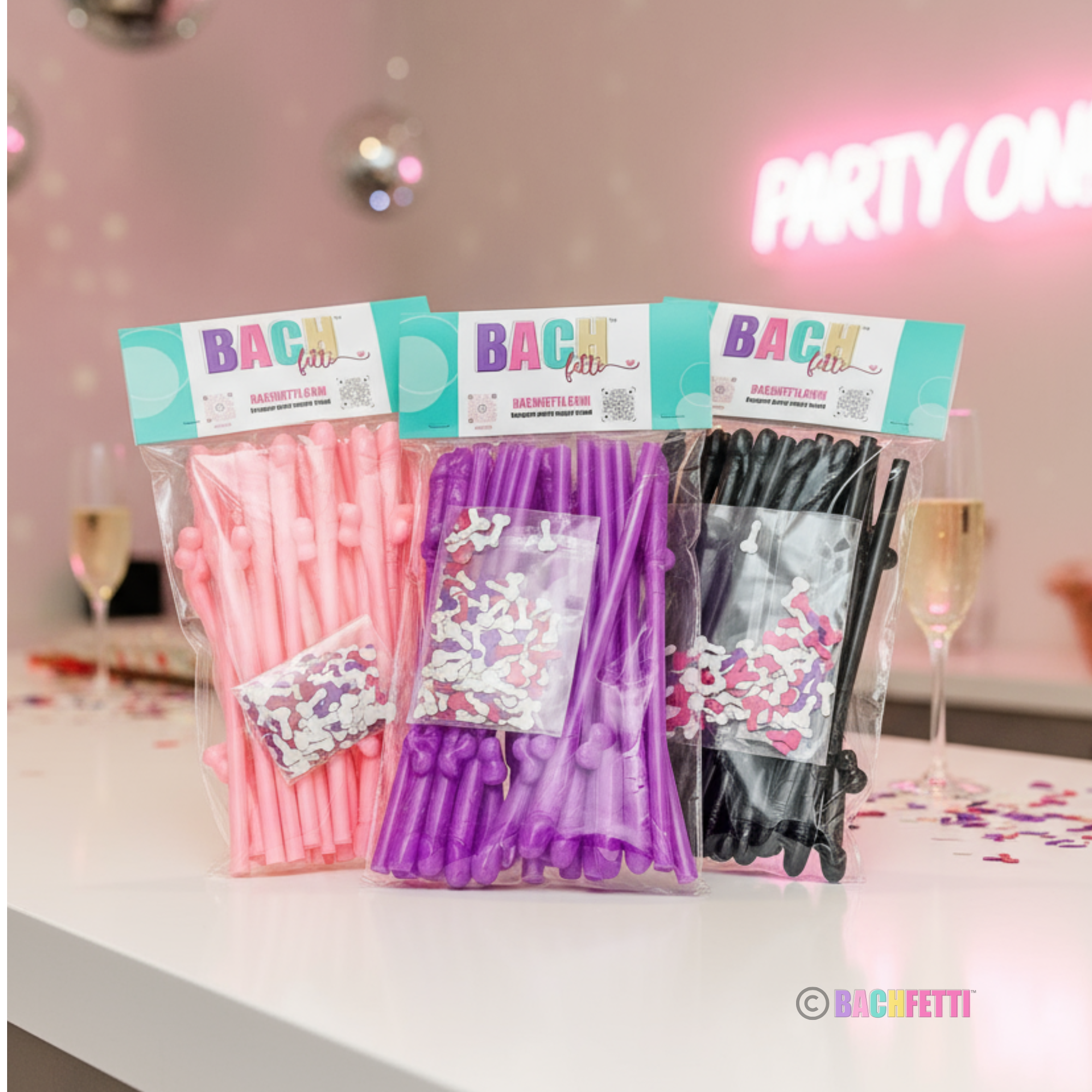 BachFetti – wholesale Drinking straw – Bachelorette Party Straws – 3 Color Options12