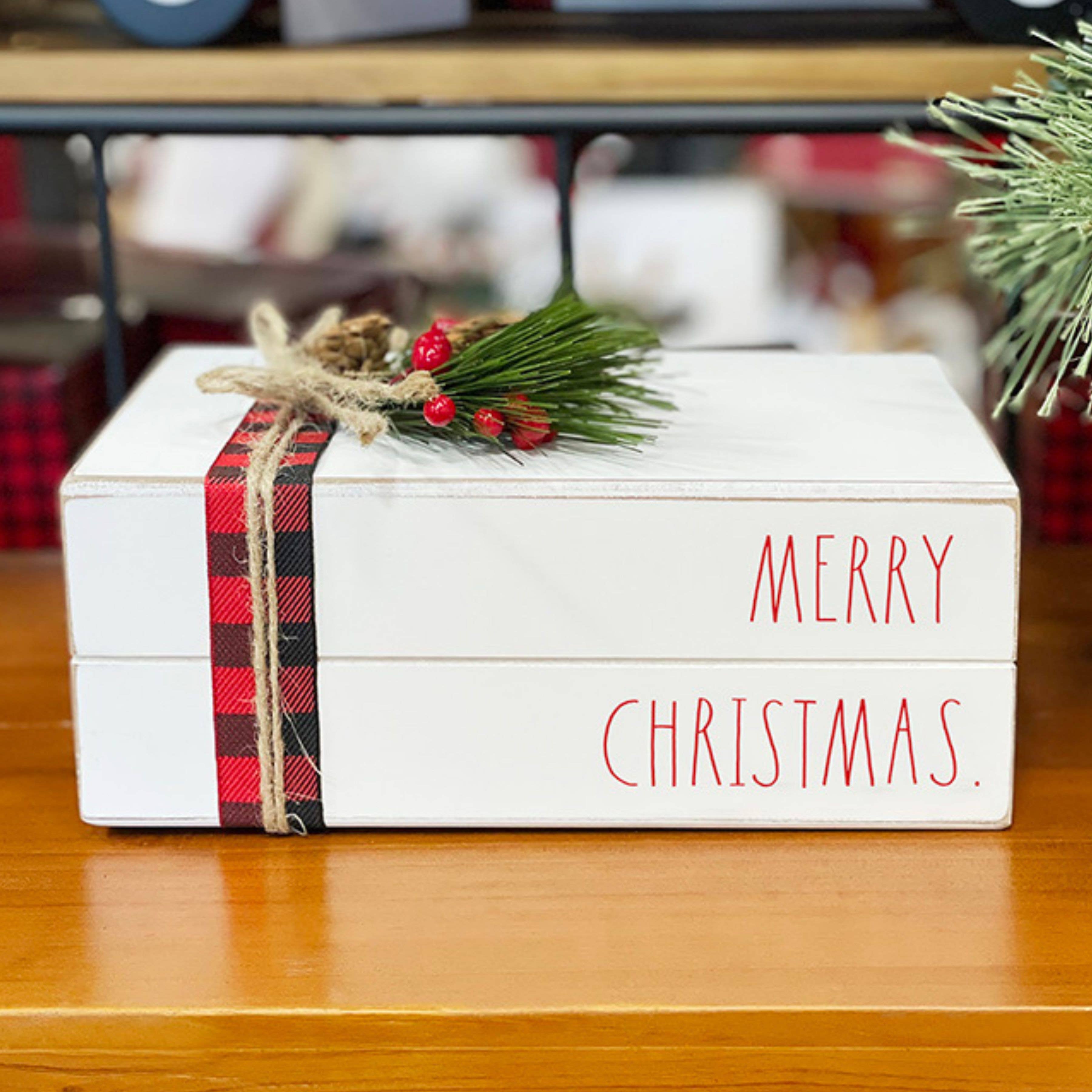 DesignStyles Home - Wholesale Christmas Decoration - Rae Dunn “Merry Christmas” Christmas Decorative Books1