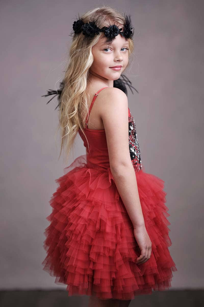 Petite Adele Red Petite Gown Applique Sweetheart Velvet Ball Gown