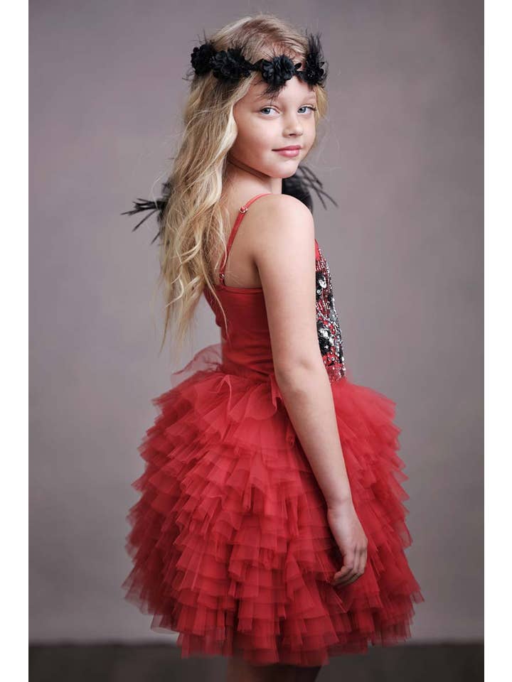 Petite Adele Red Petite Gown Applique Sweetheart Velvet Ball Gown