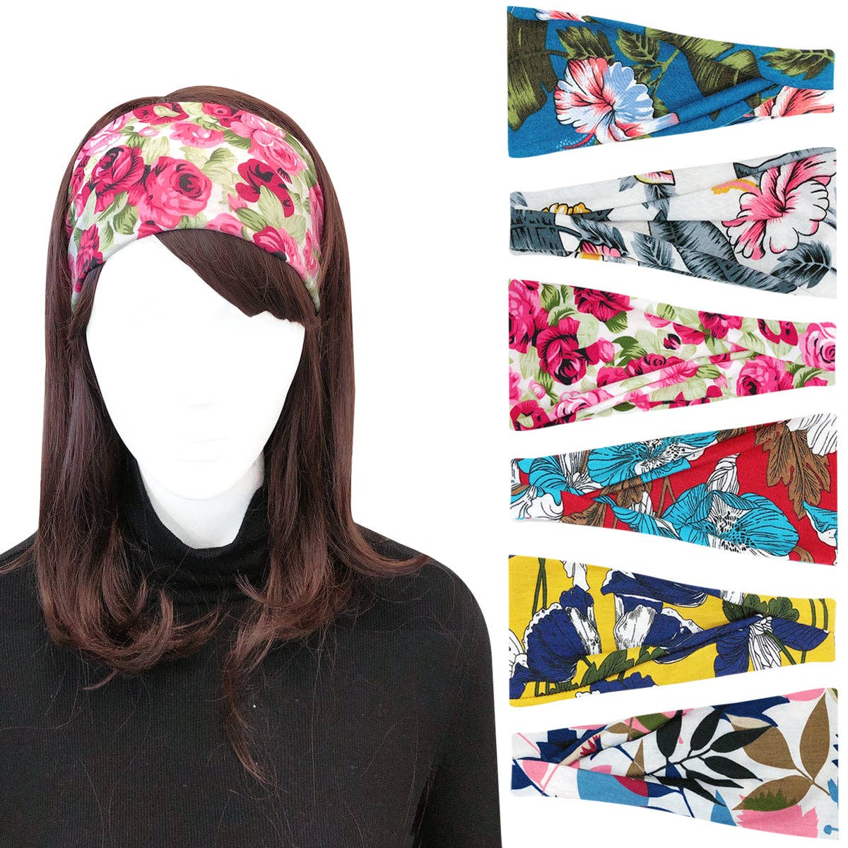 Wrapables.com - Wholesale Fashion Headband - Women's - Wrapables Boho Vintage Floral Elastic Headbands for Sports23