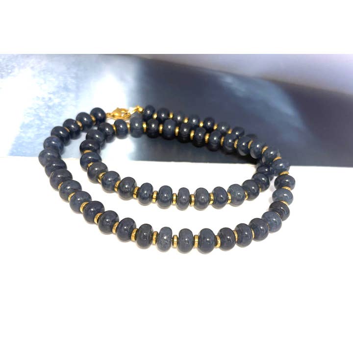 Collana pietra naturale blu petrolio per la vendita all'ingrosso da parte di Chic Le Freak