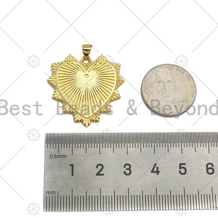 BestBeads&Beyond – wholesale Individual charm/pendant – 18K Real Gold Plated Heart Pendant/Charm, SKU#LK2954