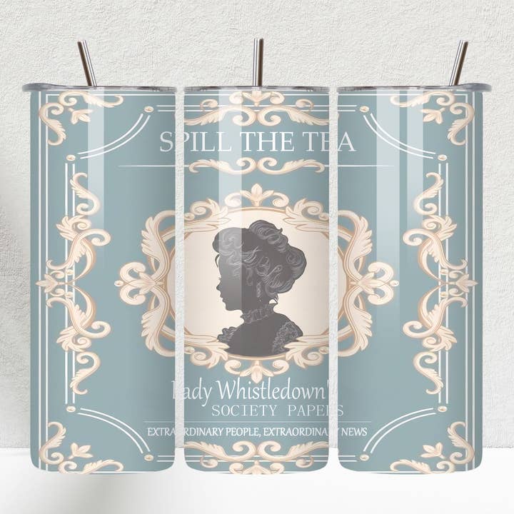 House Of Rodan - Wholesale Insulated Mug/Tumbler - Lady Whistledown Tea House Bridgerton Inspired 20oz Tumbler