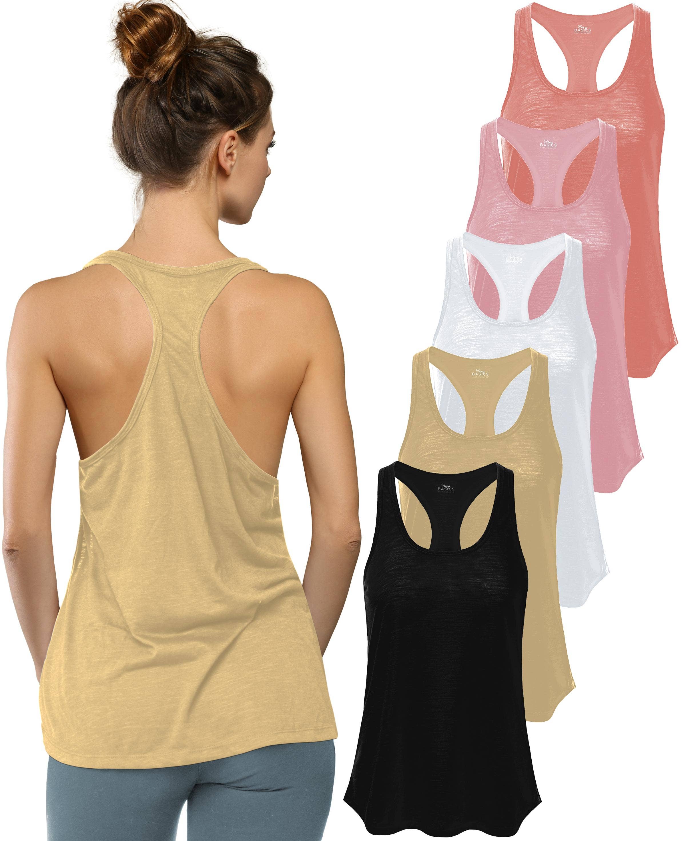 I-Wear Brands – Engroshandel Tanktop – Kvinder – 5 Pack Kvinder Svømmetøj Poly-Slub Udbrændthed Tank Top8