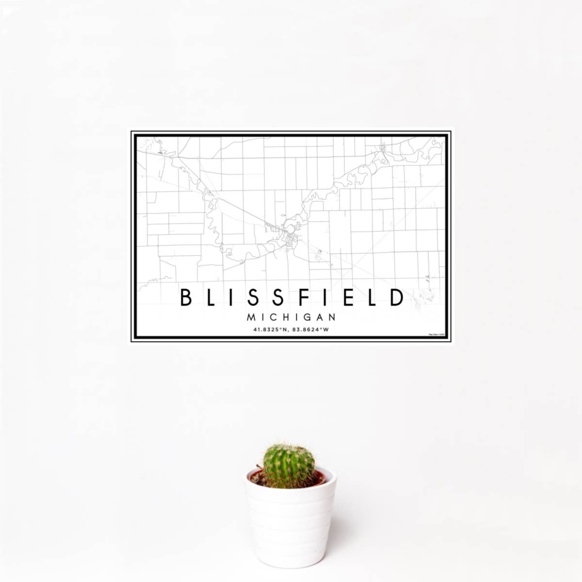 JACE.design - Wholesale Art Print - Blissfield MI Map Print Classic1
