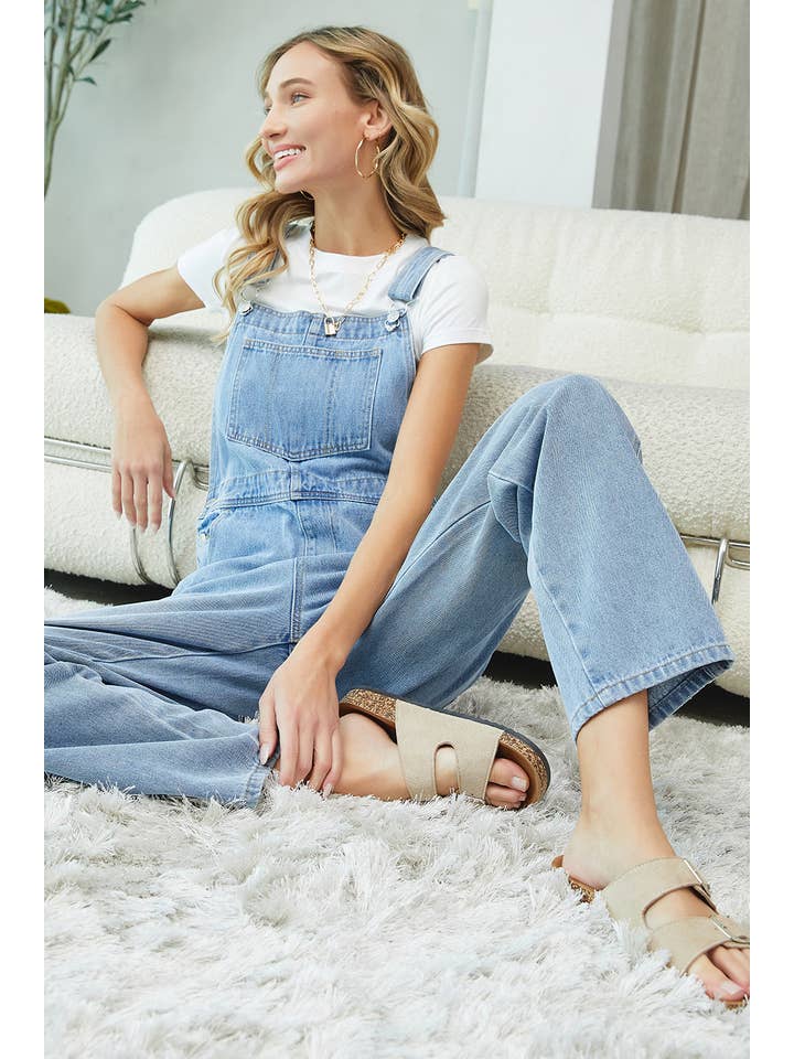 Sweet Lovely by Jen - Wholesale Overalls - Women's - DENIM ADJUSTABLE STRAPS OVERALLS6