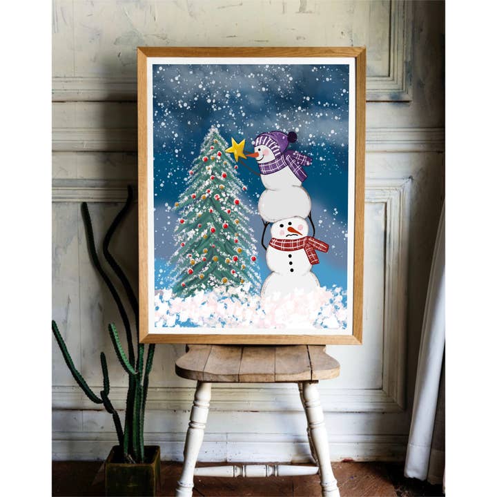 Snowman Winter Print for wholesale by GatikaChicShop
