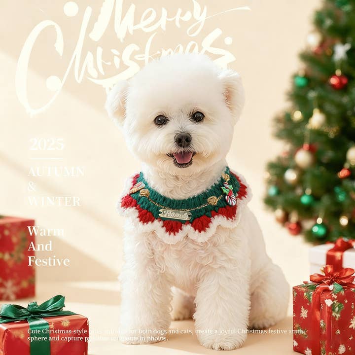 Christmas Pet Collar Scarf Set for Dogs Cats_CWMM10852 for wholesale by PAWPAWwholesale