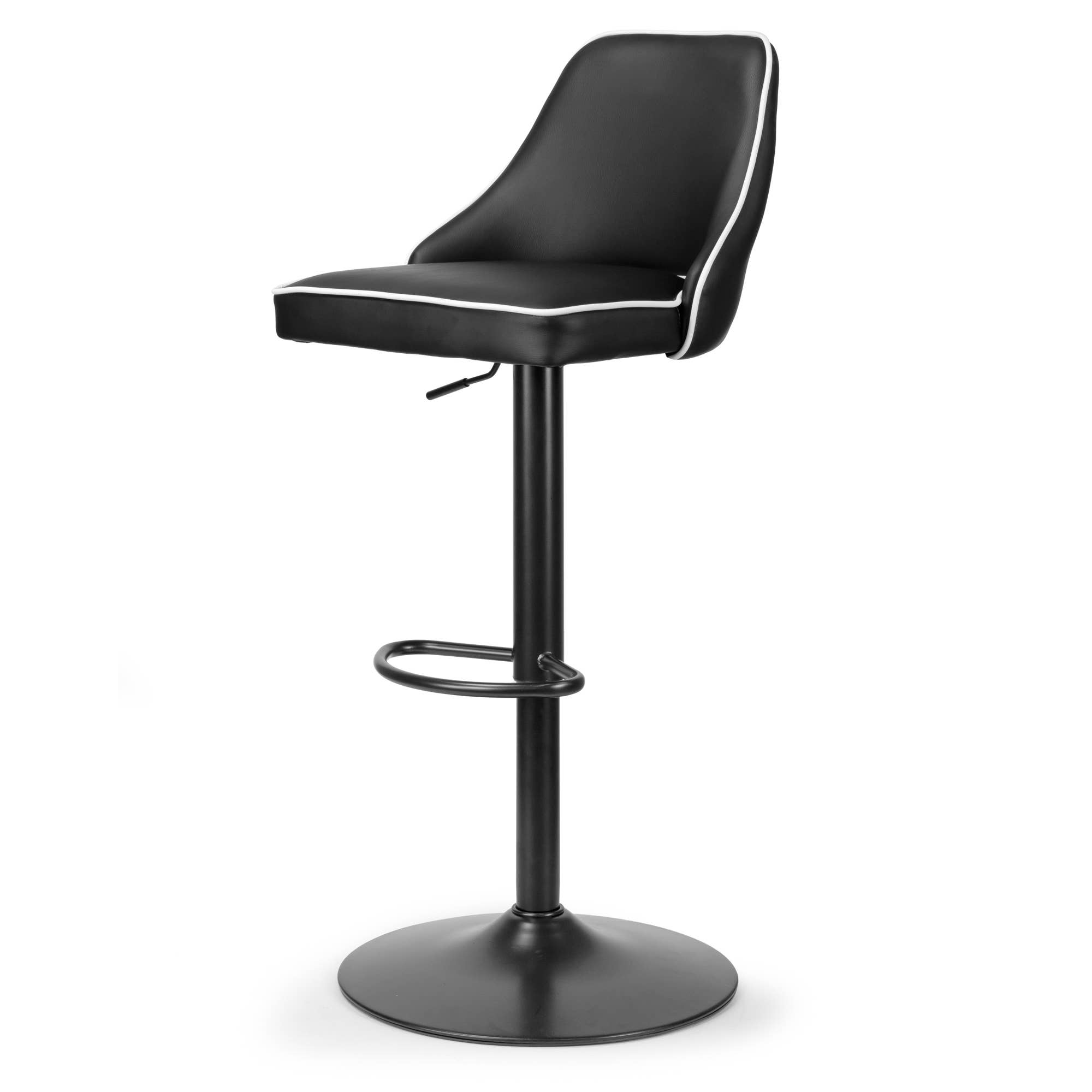 Glamour Home - Wholesale Stool - Set of 2 Alston Adjustable Swivel Bar Stools with Piping4