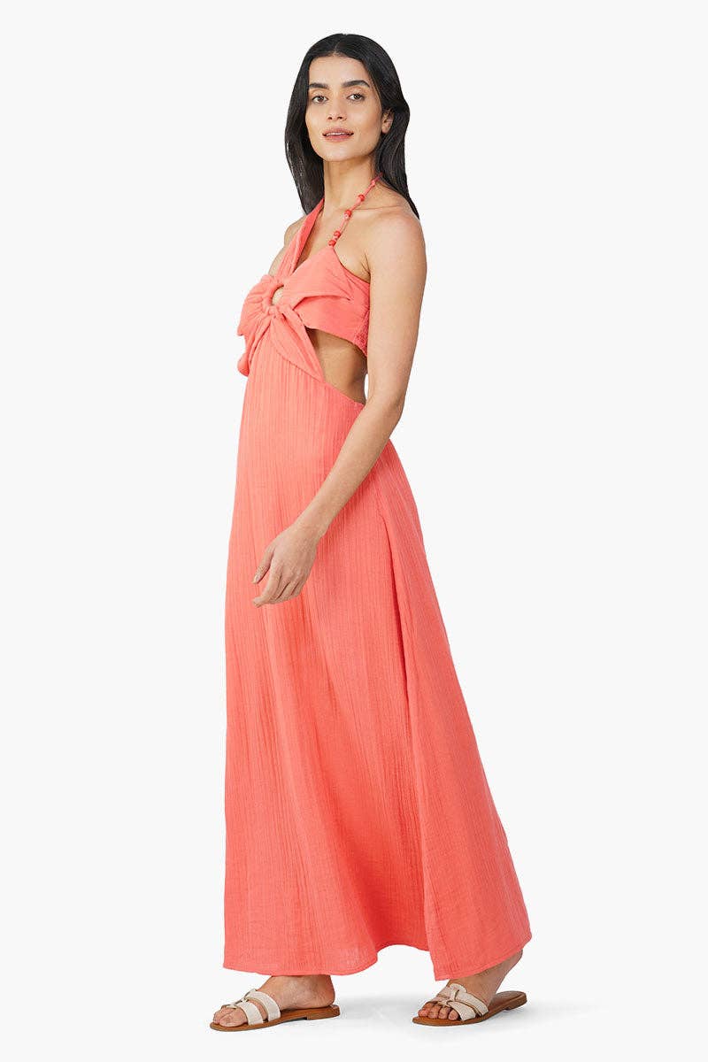 America & Beyond - Wholesale Dress - Women's - Set of 6 Nash Coral Flora Solid Dress (S,M,L)3