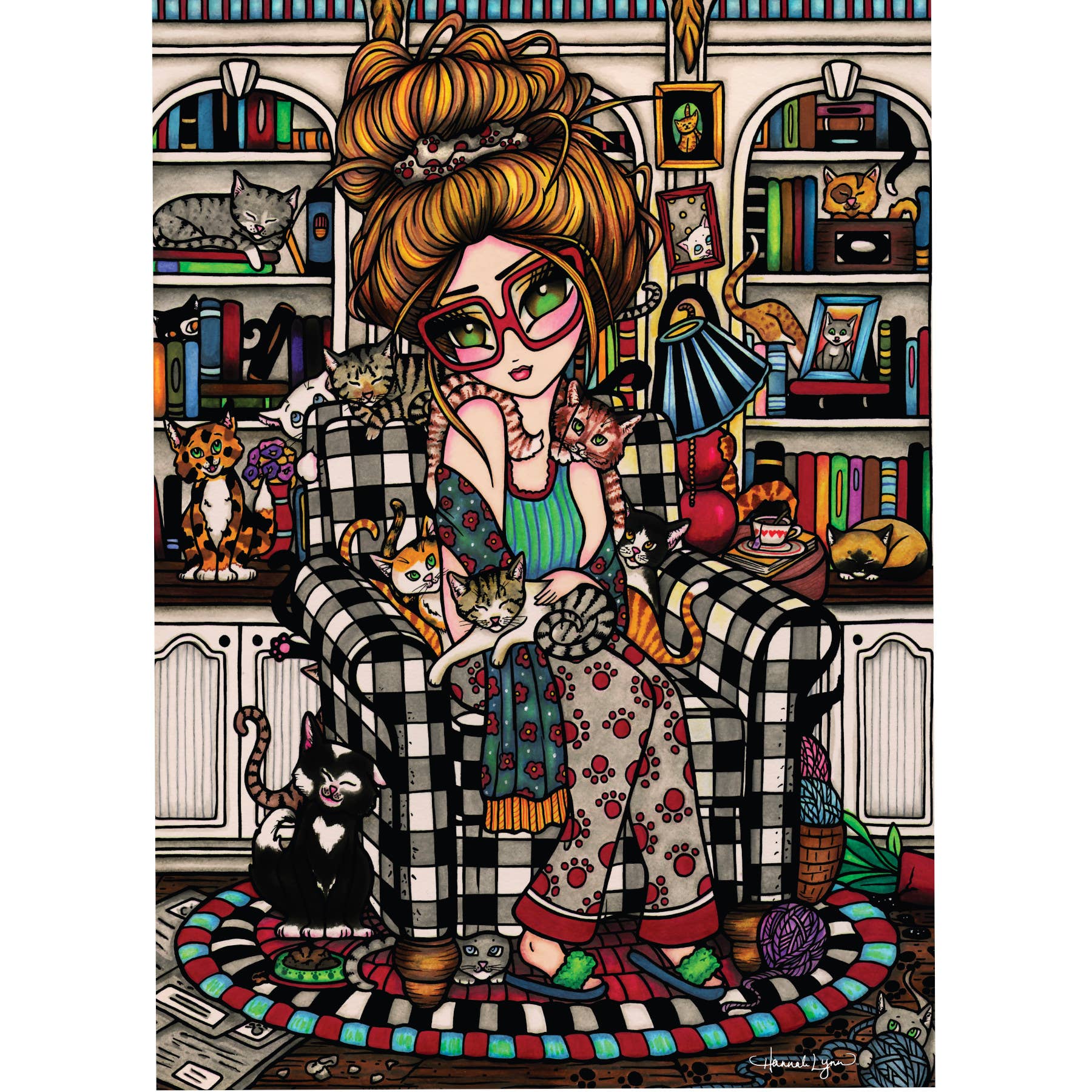 JaCaRou Puzzles Inc. – wholesale Puzzle – Adult – Crazy Cat Lady 1000pcs Jigsaw Puzzle1