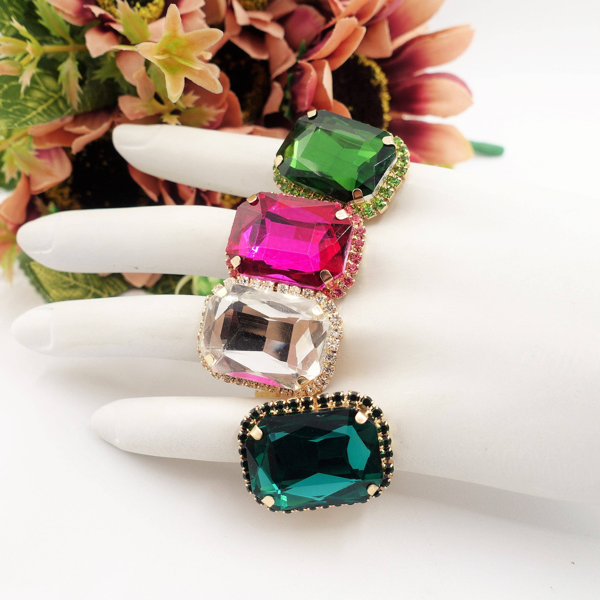 Daemon srls - Wholesale Cocktail/Statement Ring - ARIEL - ANELLO regolabile con pietra sfaccettata e zirconi9