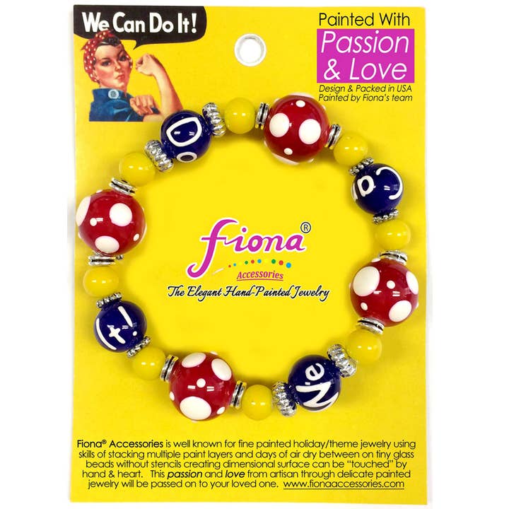Fiona Accessories - Venta al por mayor Juegos de joyas - Rosie the Riveter Jewelry collar con cuentas pulsera pendientes5