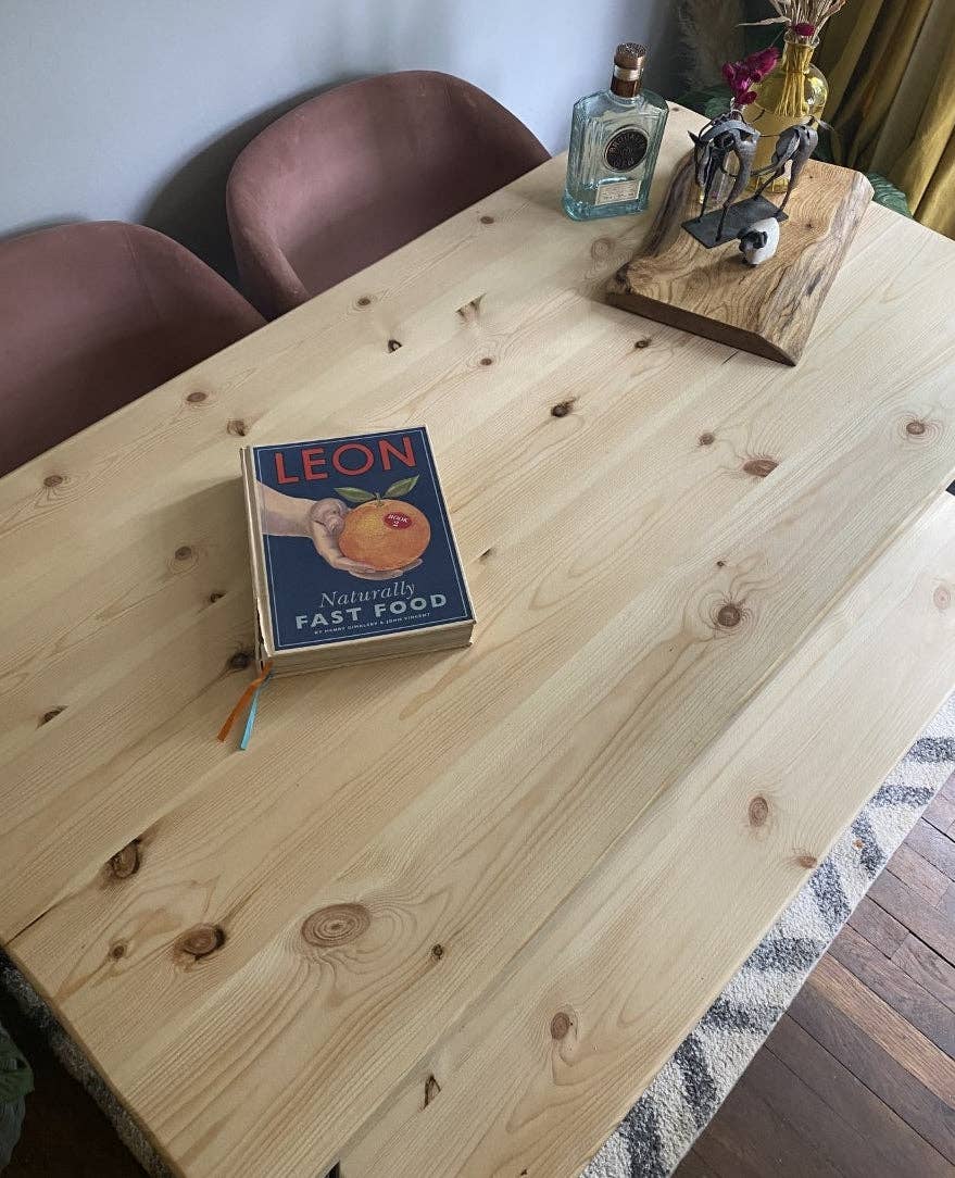 REMOVED BRAND – wholesale Side table – Rustic Industrial Redwood Pine Dining Tables with Black Steel Hairpin Legs - Mid-Century Modern Kitchen Furniture10