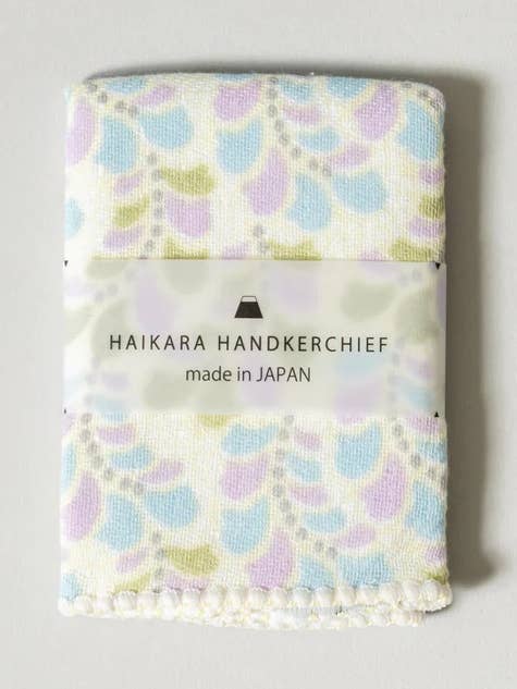 Haikara Lille Lommetørklæde - Blåregn, Gul for engroshandel hos Morihata International Ltd. Co.