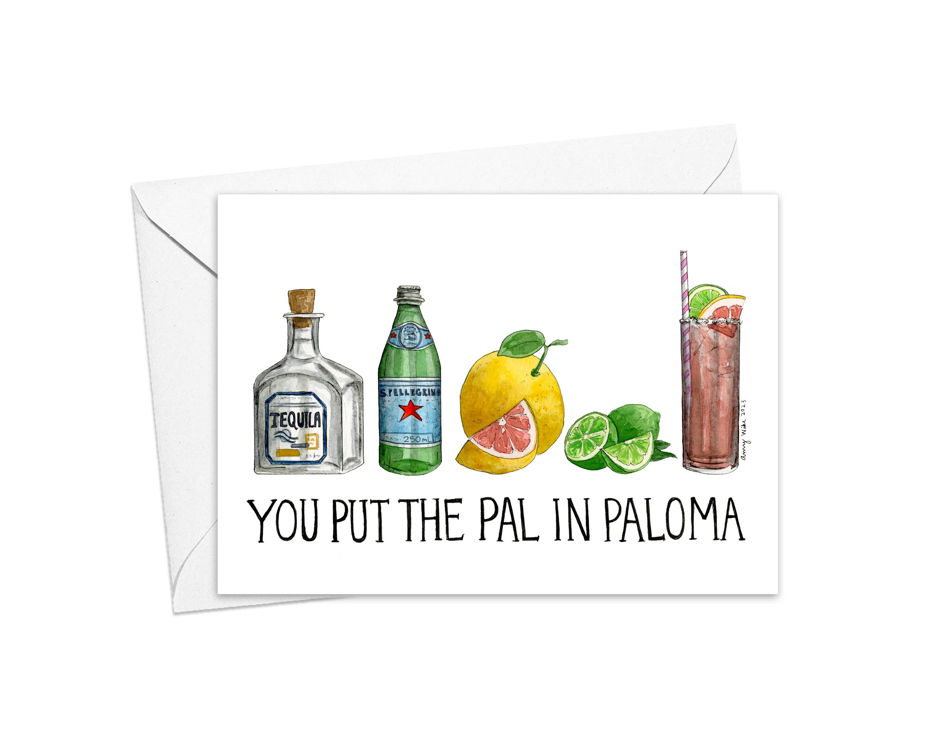 Amy Wike Illustration - Venta al por mayor Tarjetas de felicitación - Tarjeta de felicitación Pal in Paloma0