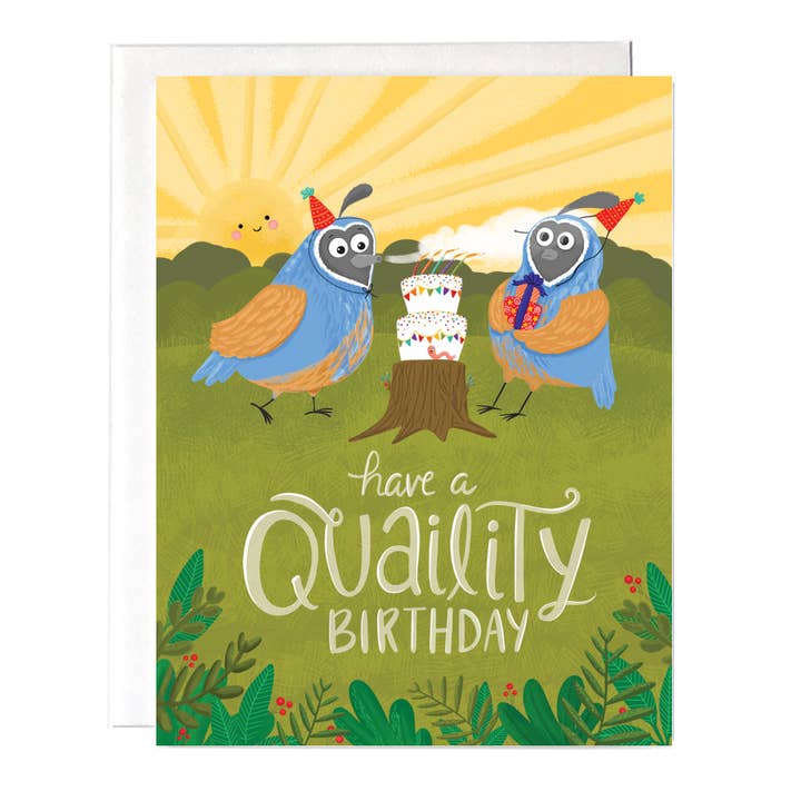 Quail-ity Birthday Card for wholesale by Fox Card Co