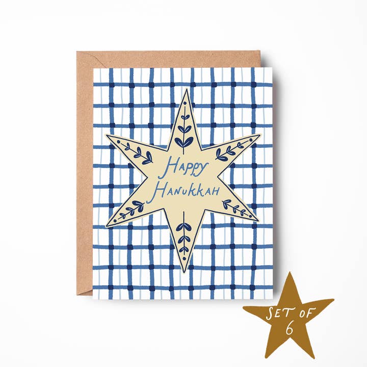 Happy Hanukkah Card - Box Set of 6 for wholesale by Pink Pigeon Studio