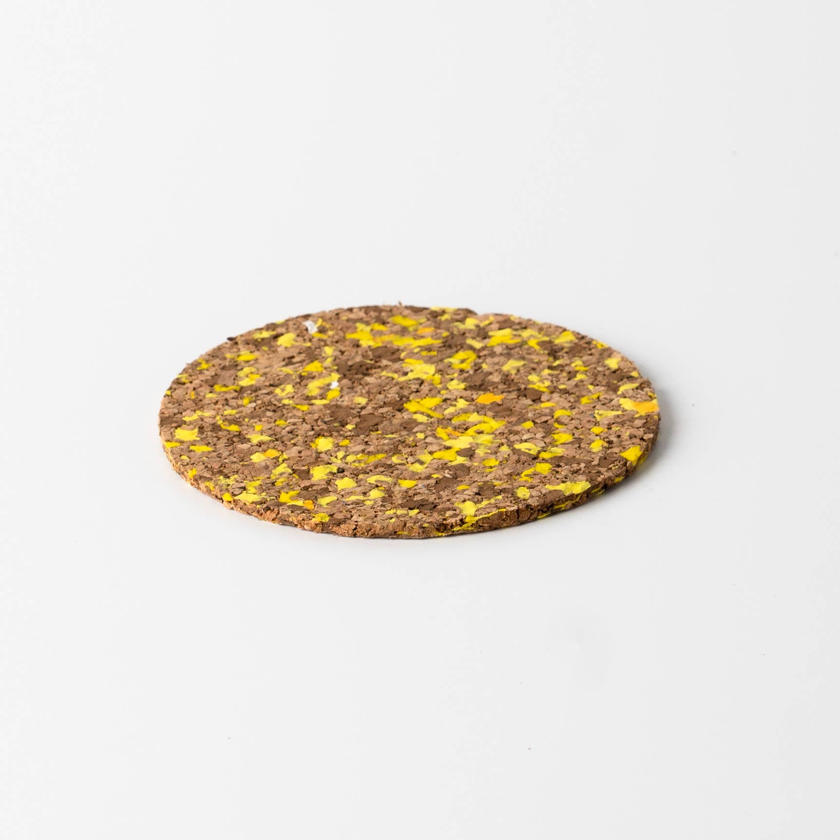 YOD&CO - Wholesale Coasters - Speckled Round Cork Coasters Set of 4 - Yellow2