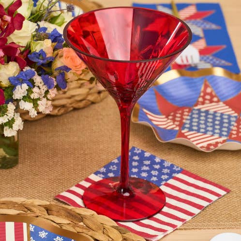 Sophistiplate - Wholesale Cocktail/Liquor Glass - Martini Classic | Red | 8 Oz
