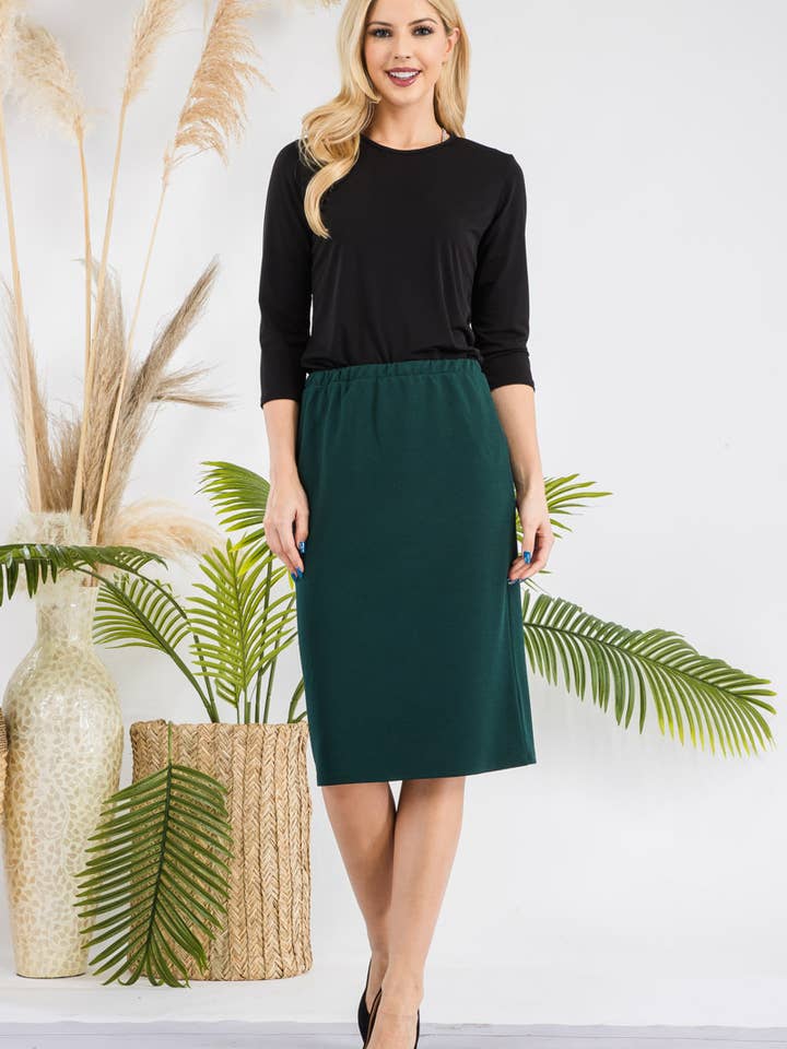 Celeste Clothing - Wholesale Skirt - Women's - CLASSIC PENCIL SKIRT NEW COLORS IN MISSY & PLUS SIZE CS43770