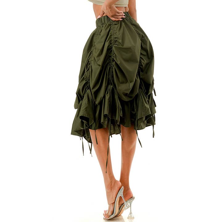 Esmeray Clothing - Wholesale Skirt - Women's - Plus Size Custom Chic Ruched Parachute Skirt2