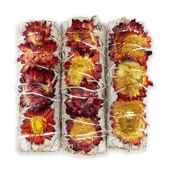 Faiza Naturals – wholesale Salviabunt – Röd solros med vita salviabundlar0