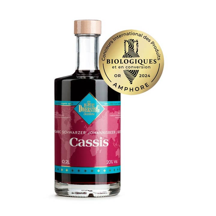 Liqueur de cassis biologique Dwersteg 20 % vol. 0,2 l pour la vente par Destillerie Dwersteg