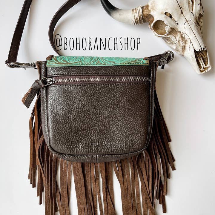 Boho Ranch Shop - Wholesale Crossbody Bag - Women's - THE LEXIE CROSSBODY- DISTRESSED TURQUOISE- Laser Cut Purse6