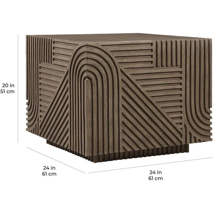 LOOMLAN - Vente Tables d'appoint - Table carrée Serenity - Table d'appoint extérieure marron9