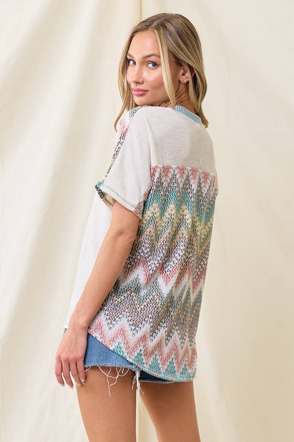 lovely melody - Wholesale T-Shirt - Women's - LMT3883-Lucianas aztect print top20