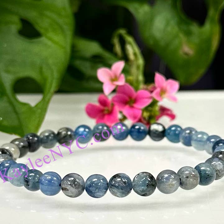 KayleeNYC - Wholesale Beaded Bracelet - Natural Blue Kyanite 6mm 7.5” Bracelet