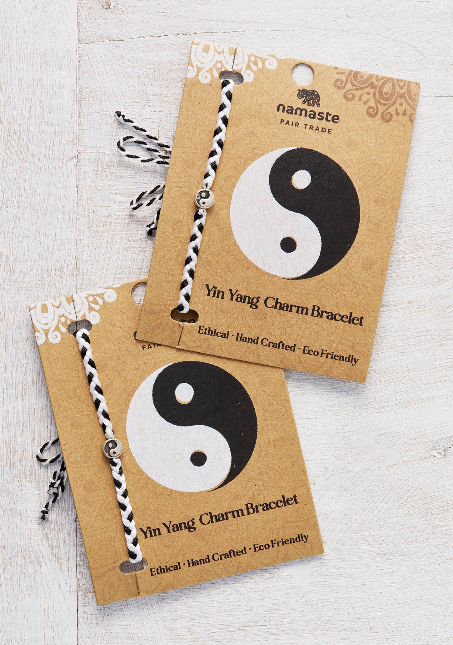 Namaste - Wholesale Beaded Bracelet - Yin Yang Bracelet On Card0