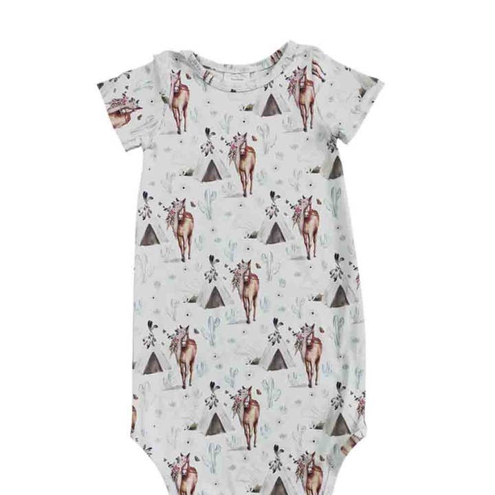 Aier Wholesale - Wholesale Baby gown – Baby - Baby newborn western teepee horse gowns5