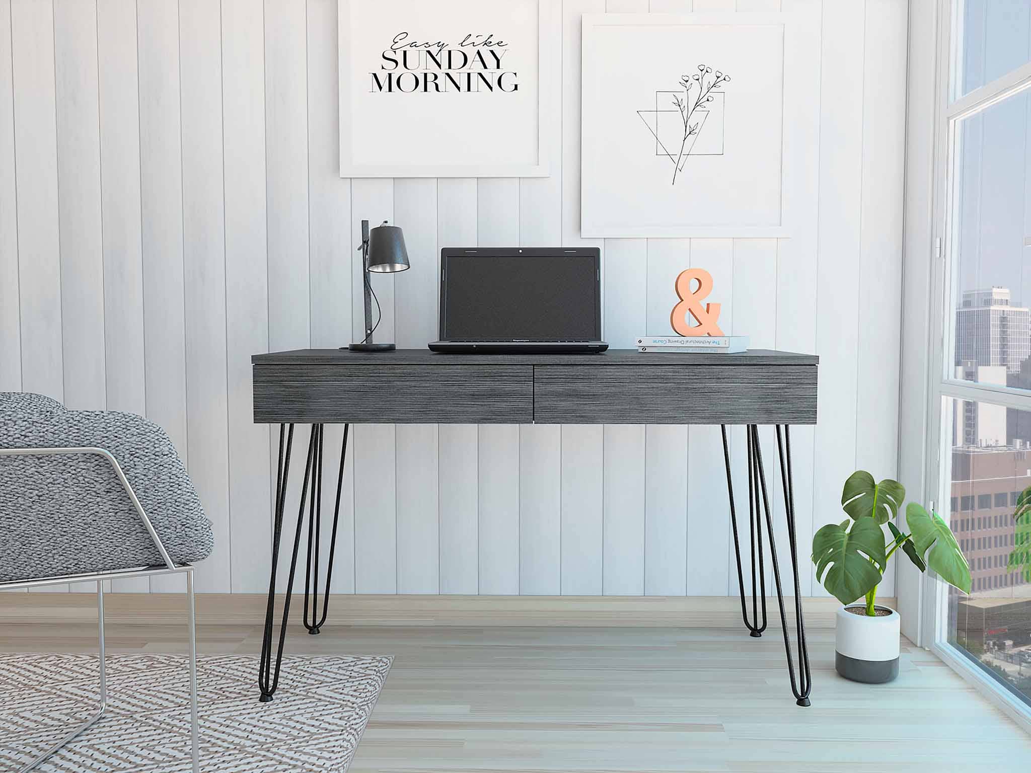 TUHOME FURNITURE - Wholesale Desk Set - Mumbai Writing Desk, Four Legs, Two Drawers6