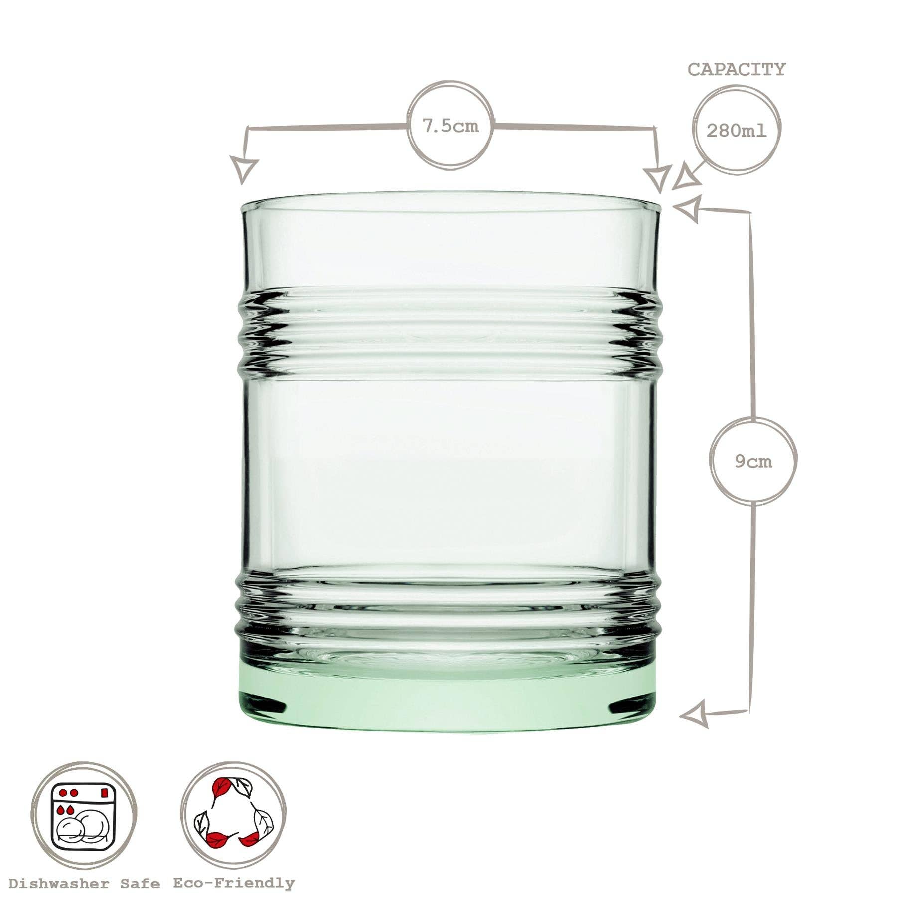 Rinkit Ltd - Wholesale Drinking Glass/Cup - 280ml Aware Tincan Recycled Glass Tumbler3