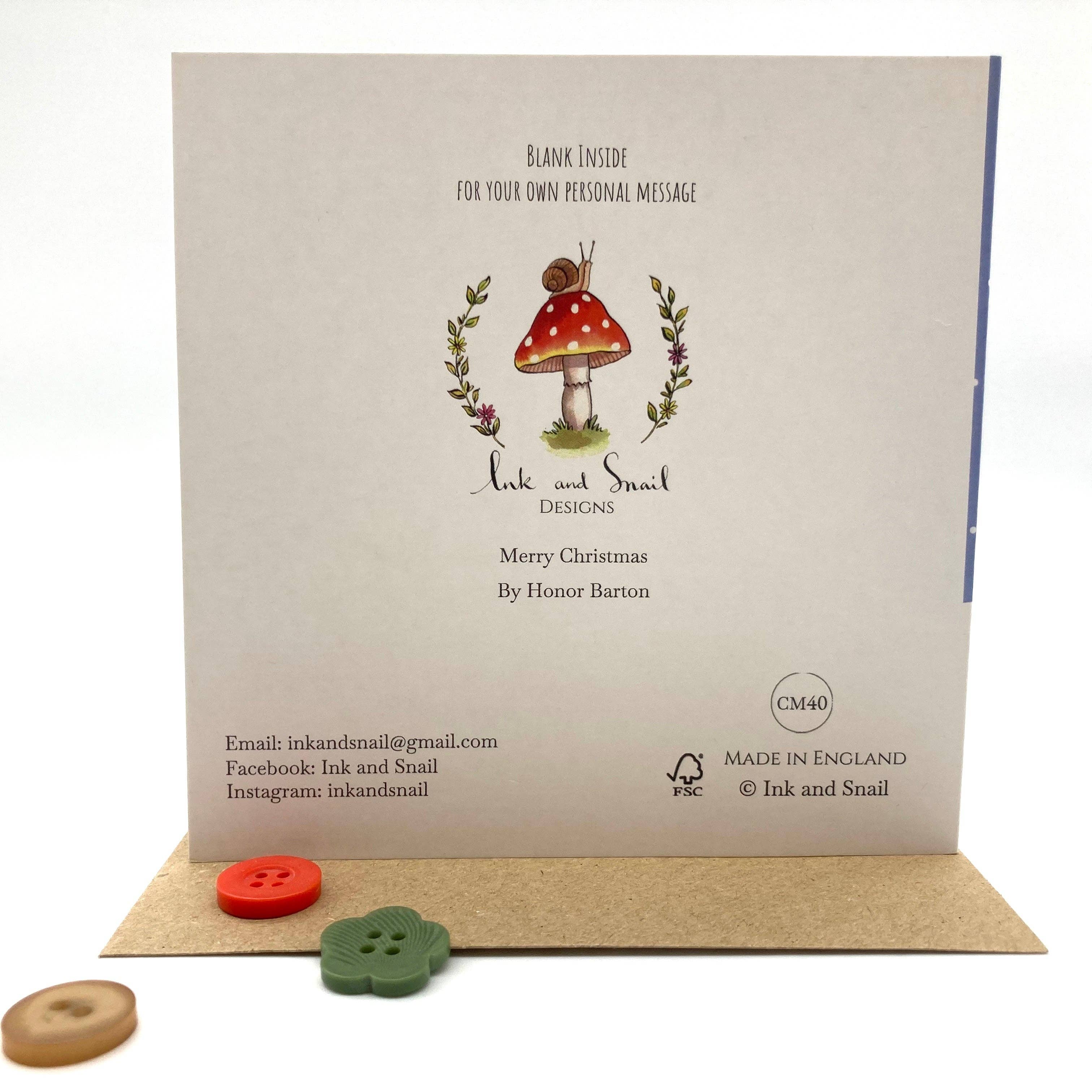 Ink and Snail Limited – Großhandel Weihnachtskarte – Dackel - Packung mit 5 Weihnachtskarten2