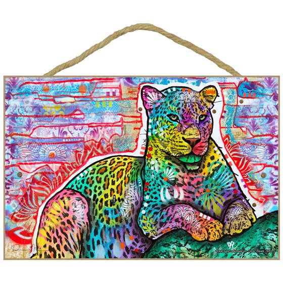 Leopard - Electric Leopard 17,8 x 10,5" Holzschilder/Schilder für den Großhandel von SJT Enterprises, Inc.