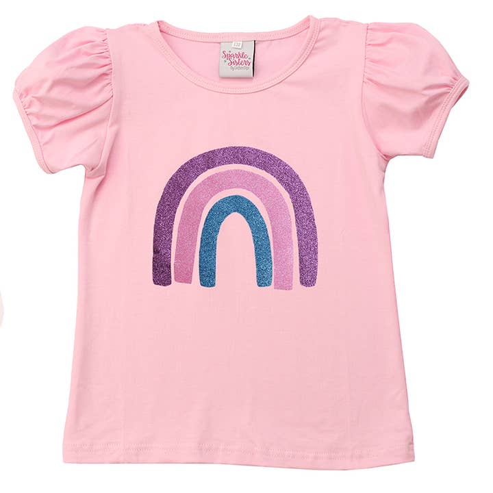 Sparkle Sisters by Couture Clips – wholesale T-shirt - Barn – Över Rainbow Puff Tee