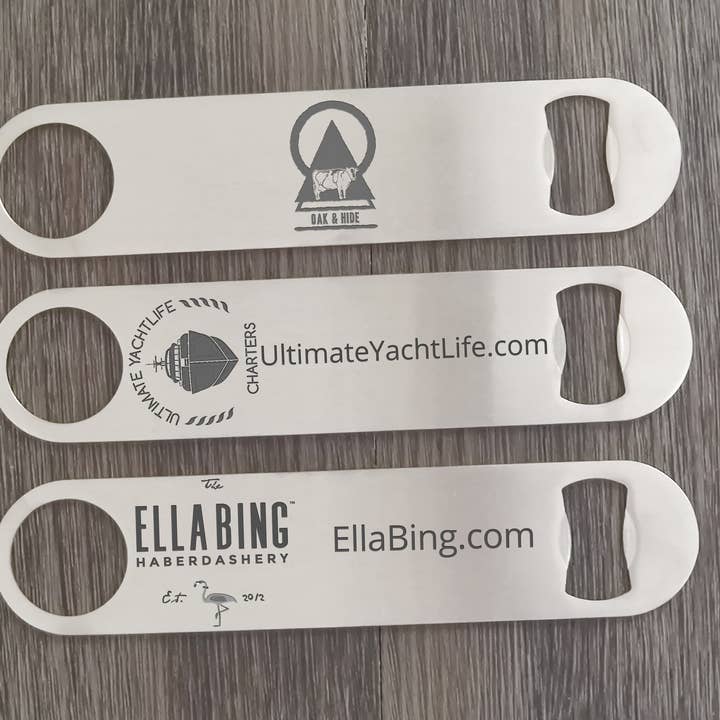 Corporate Gifts Logo Bottle Opener, Corporate Swag Logo Branded, Promotional Item, Stainless Steel Bottle Opener, Personalized And Custom for wholesale by Personal Mementos