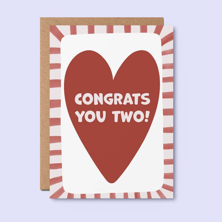 From Rosalie - Wholesale Love Card - Congrats You Two card | Wedding Card | Engagement Card 2