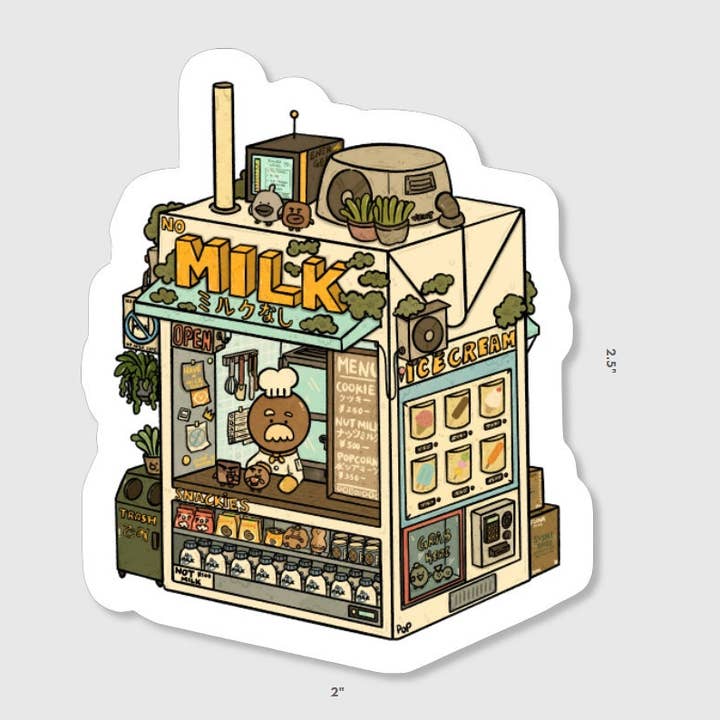 sushiboiiiyy - Wholesale Sticker - No Milk Cafe Vinyl Sticker