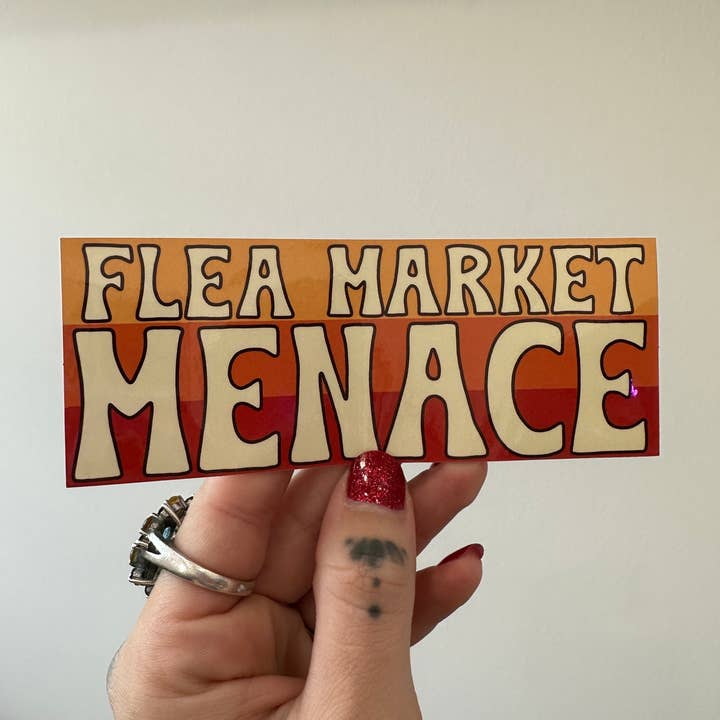 Flea Market Menace Sticker for wholesale by COLETTE BERNARD
