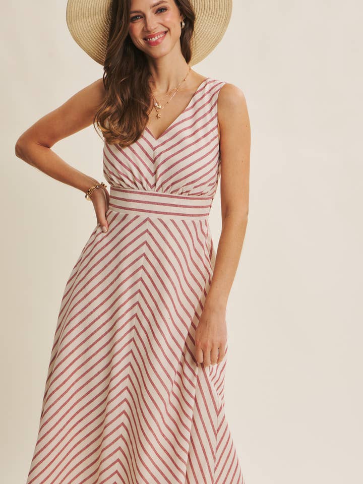 VESTIDO MIDI EVASÊ COM RISCA LUREX EM MISTURA DE ALGODÃO DE BRILHO SUAVE por atacado de in february