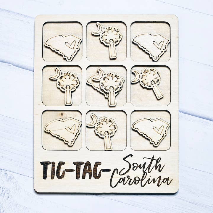 The Trendy Traveler - Wholesale Board Game - South Carolina Palmetto Tic-Tac-Toe Game1