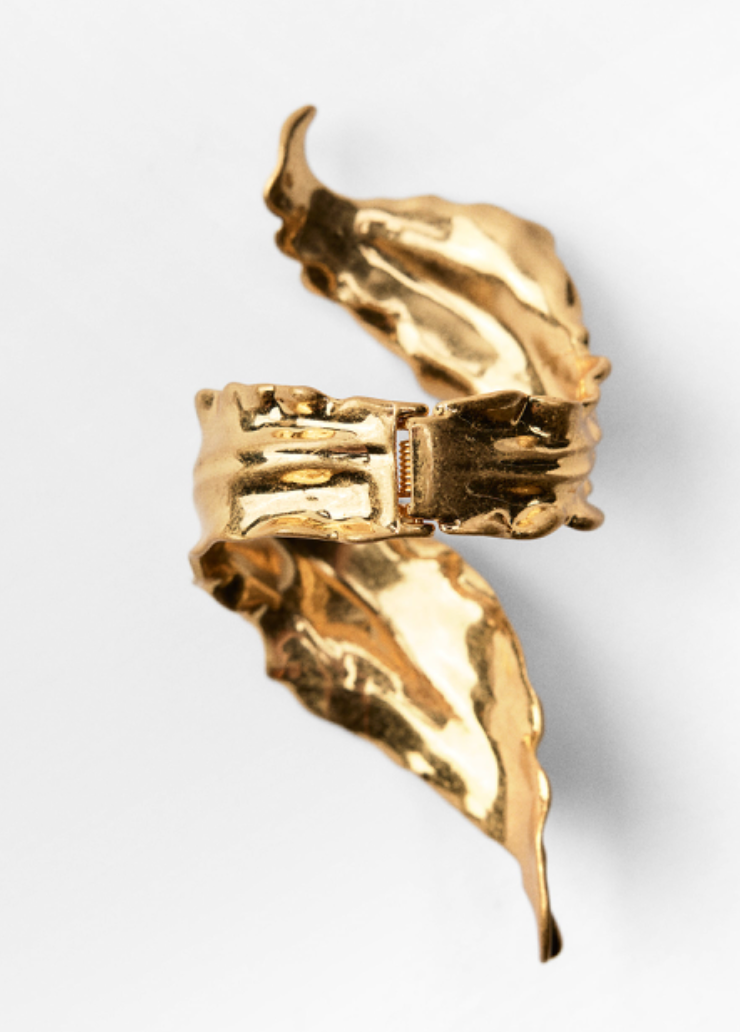 HoopLa - Wholesale Cuff Bracelet - Leaf Bracelet- Hinged- Stainless Steel - Cuff -Arm Band4