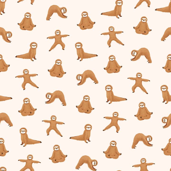 Free Birdees - Wholesale Sleepwear Set - Kids - Shaggy Yoga Sloth Long Sleeve Pajama Set (2T-12Y)