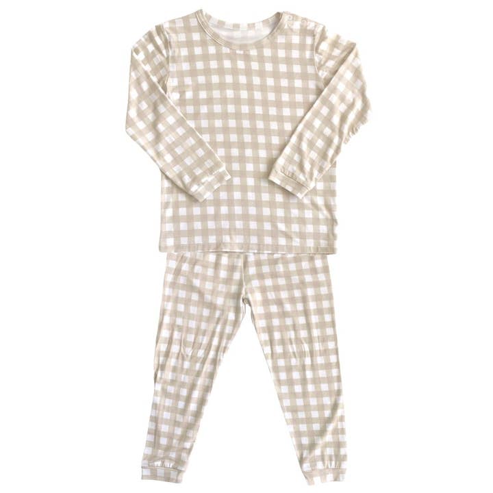 Conjunto de Pijama para Criança em Gingham por atacado de Dear Perli
